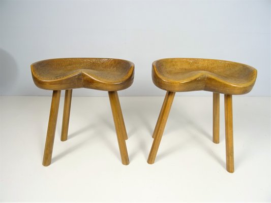 Scandinavian Tan Stools, 1960s, Set of 2-FPY-1417276