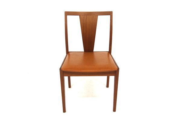 Scandinavian Teak and Skai Chairs, Sweden, 1960s, Set of 4-GEK-1735404