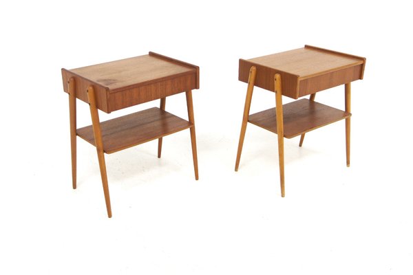 Scandinavian Teak Bedside Tables from Carlström, Sweden, 1960s, Set of 2-GEK-2043254