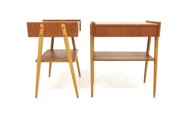 Scandinavian Teak Bedside Tables from Carlström, Sweden, 1960s, Set of 2-GEK-2028417