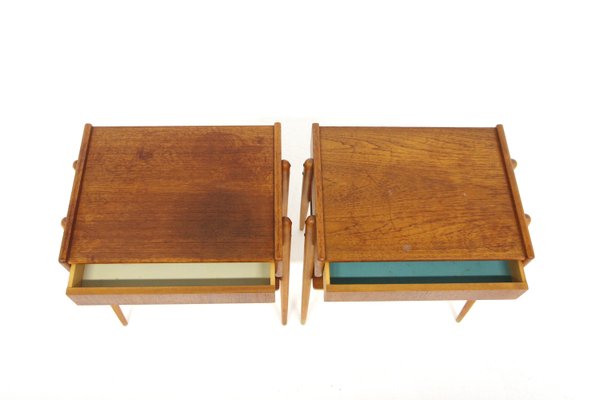 Scandinavian Teak Bedside Tables from Carlström, Sweden, 1960s, Set of 2-GEK-2028418