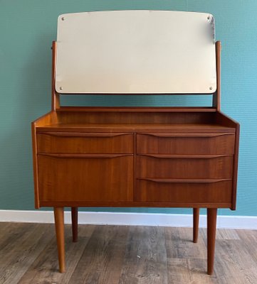 Scandinavian Teak Dressing Table with Swivel Mirror, 1960s-TEB-716206