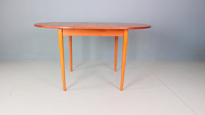 Scandinavian Teak Extendable Round Dinning Table, Denmark, 1960-DT-2026313