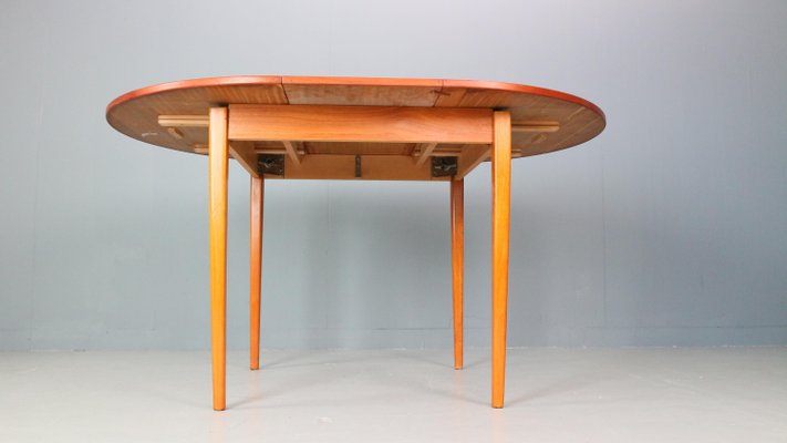 Scandinavian Teak Extendable Round Dinning Table, Denmark, 1960-DT-2026313