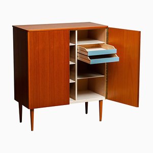 Scandinavian Teak Folding Door Cabinet, 1950s-JE-987138