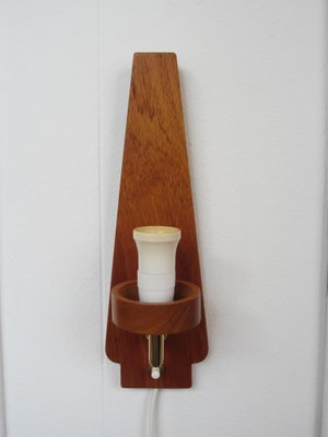 Scandinavian Teak & Glass Sconce, 1960s-YDZ-870419