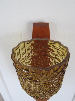 Scandinavian Teak & Glass Sconce, 1960s-YDZ-870419