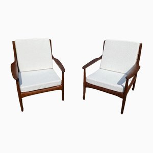 Scandinavian Teak Lounge Chairs in the Style of Grete Jalk, Set of 2-HFR-1275734