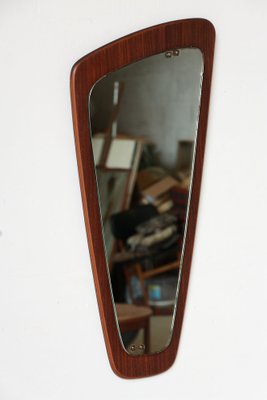 Scandinavian Teak Rear View Mirror, 1960s-YRI-1751833