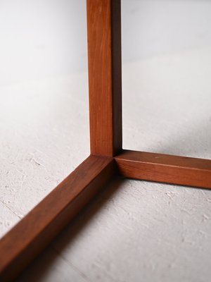 Scandinavian Teak Stool in Eco-Leather, 1960s-QWP-2035593