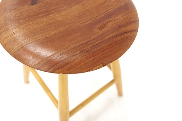 Scandinavian Teak Stool, Sweden, 1950s-GEK-2022969