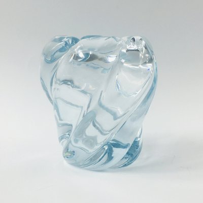 Scandinavian Twisted Ice Blue Glass Vase by Edvin Öhrström for Orrefors, 1960s-BMM-1320567