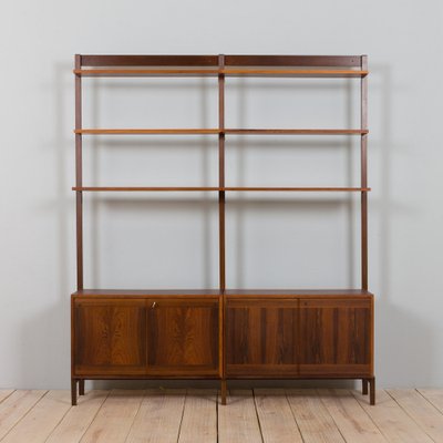 Scandinavian Two Bay Rosewood Free-Standing Wall Shelf, Norway, 1960s-UE-1720404