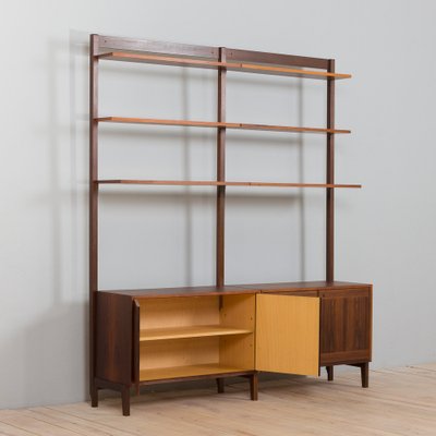 Scandinavian Two Bay Rosewood Free-Standing Wall Shelf, Norway, 1960s-UE-1720404