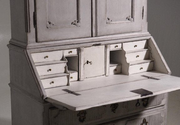 Scandinavian Two-Part Bureau with Rich Carving, 1770s-SA-960156