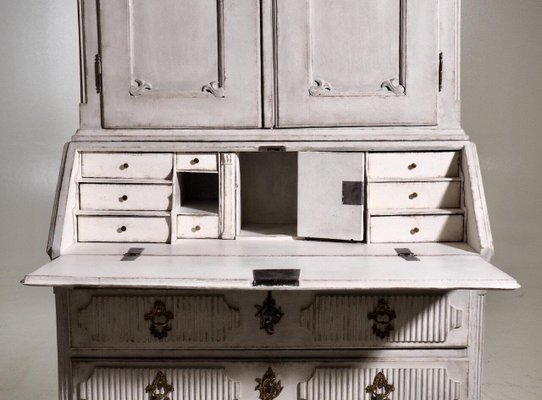 Scandinavian Two-Part Bureau with Rich Carving, 1770s-SA-960156