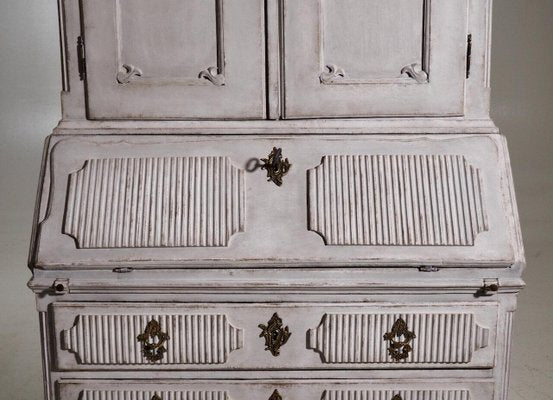 Scandinavian Two-Part Bureau with Rich Carving, 1770s-SA-960156