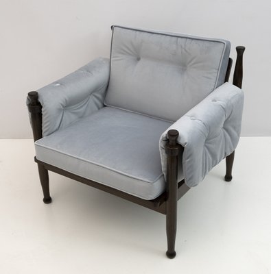 Scandinavian Velvet Armchair, 1960s-FER-1209505