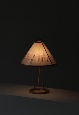 Scandinavian Wabi-Sabi Bamboo Table Lamp Shade with Pressed Plants, 1950s-WRF-1780973