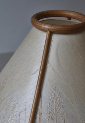 Scandinavian Wabi-Sabi Bamboo Table Lamp Shade with Pressed Plants, 1950s-WRF-1780973