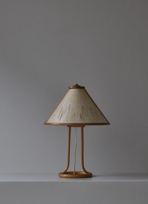 Scandinavian Wabi-Sabi Bamboo Table Lamp Shade with Pressed Plants, 1950s-WRF-1780973