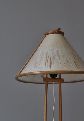 Scandinavian Wabi-Sabi Bamboo Table Lamp Shade with Pressed Plants, 1950s-WRF-1780973