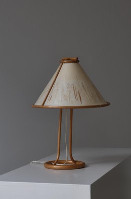 Scandinavian Wabi-Sabi Bamboo Table Lamp Shade with Pressed Plants, 1950s-WRF-1780973