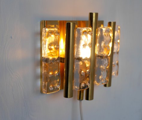 Scandinavian Wall Mounted Sconce in Crystal Glass and Brass by Hans Agne Jakobsson for Markaryd-JIE-2024751