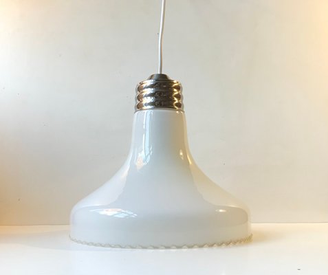 Scandinavian White Opaline Pendant Lamp from Odreco, 1970s-LCR-994010