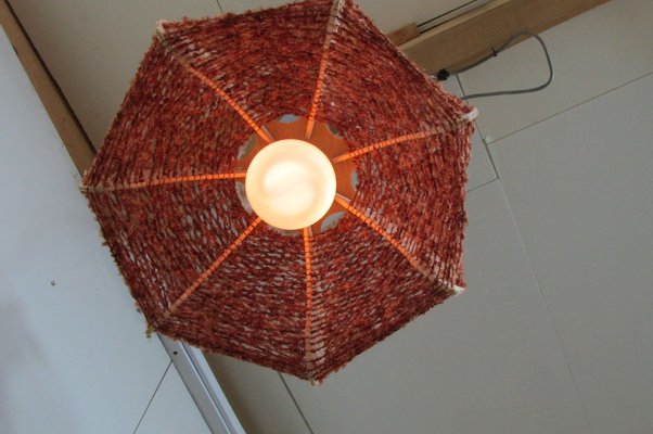 Scandinavian Wood & Wire Ceiling Lamp, 1960s-RDN-762440