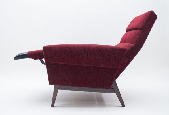 Scandinavian Wooden and Fabric Lounge Chair, 1960s-KQB-724237