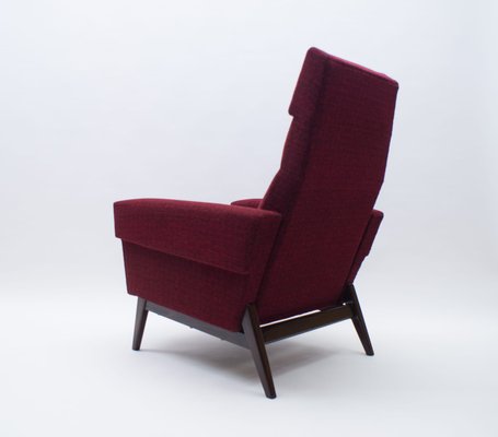 Scandinavian Wooden and Fabric Lounge Chair, 1960s-KQB-724237