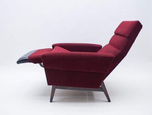 Scandinavian Wooden and Fabric Lounge Chair, 1960s-KQB-724237