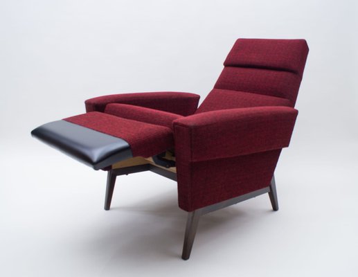 Scandinavian Wooden and Fabric Lounge Chair, 1960s-KQB-724237