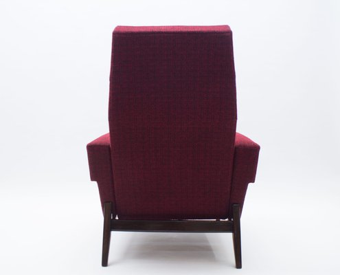 Scandinavian Wooden and Fabric Lounge Chair, 1960s-KQB-724237