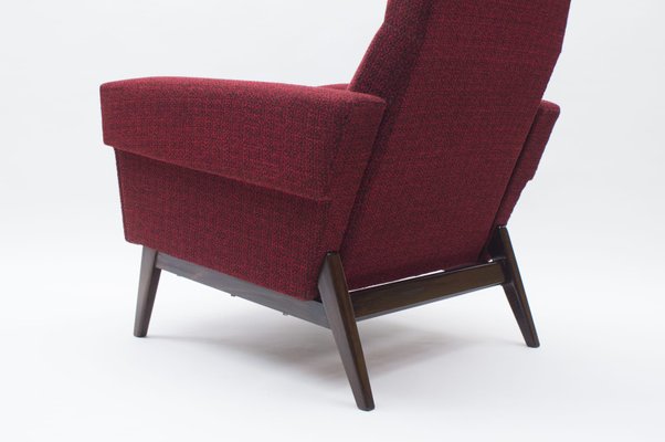 Scandinavian Wooden and Fabric Lounge Chair, 1960s-KQB-724237