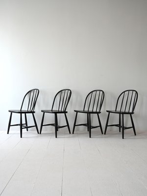 Scandinavian Wooden Chairs, 1960s, Set of 4-QWP-2042090