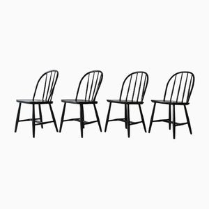 Scandinavian Wooden Chairs, 1960s, Set of 4-QWP-2042090