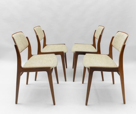 Scandinavian Wooden Dining Chairs, 1960s, Set of 5-KQB-1783473