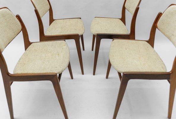 Scandinavian Wooden Dining Chairs, 1960s, Set of 5-KQB-1783473