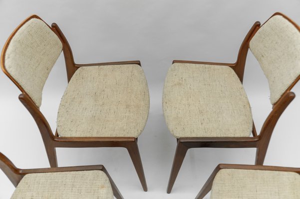 Scandinavian Wooden Dining Chairs, 1960s, Set of 5-KQB-1783473