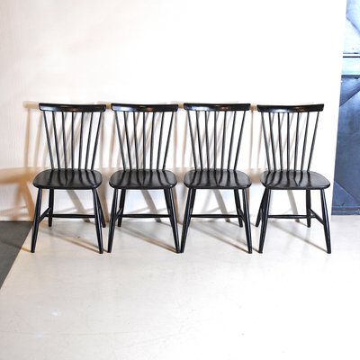 Scandinavian Wooden Dining Chairs from Hagafors, 1960s, Set of 4-JQO-935570