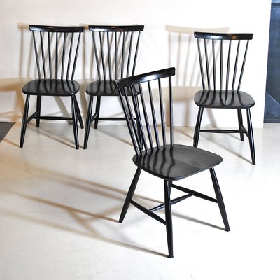 Scandinavian Wooden Dining Chairs from Hagafors, 1960s, Set of 4-JQO-935570