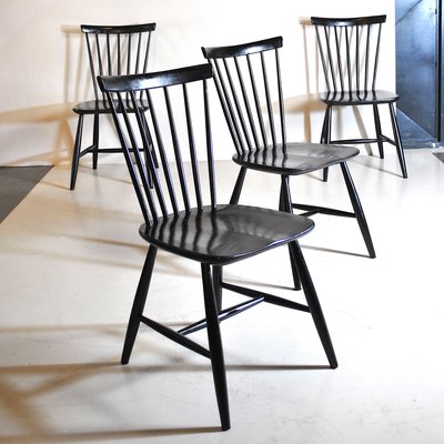 Scandinavian Wooden Dining Chairs from Hagafors, 1960s, Set of 4-JQO-935570