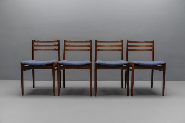 Scandinavian Wooden Dining Room Chairs, 1960s, Set of 4-KQB-1737062