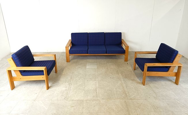 Scandinavian Wooden Living Room Set, 1970s, Set of 3-IRH-1819376