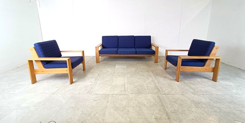 Scandinavian Wooden Living Room Set, 1970s, Set of 3-IRH-1819376