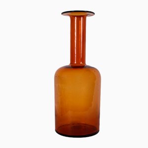 Scandinavian Yellow Glass Vase by Otto Brauer for Holmegaard, 1966-EZZ-832669