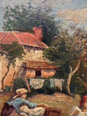 Scena Campestre - Posillipo School - Oil on Board-YUW-914353