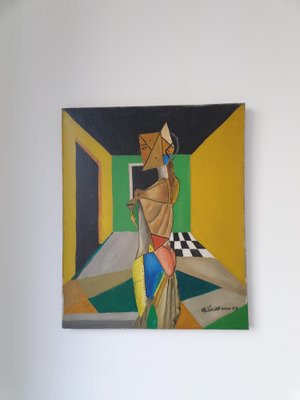 Schmidt, Cubist Portrait of Woman, 1959, Oil on Canvas-AIU-1133193